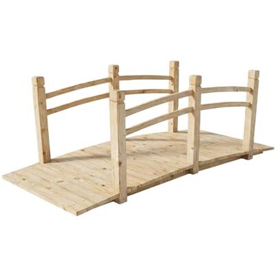 Relaxdays Pont de Jardin décoratif en Sapin, Balustrade, 58x171,5x75 cm, 200 kg, Naturel - Publicité Relaxdays Pont de Jardin décoratif en Sapin, Balustrade, 58x171,5x75 cm, 200 kg, Naturel - Publicité