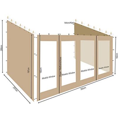 QUICK STAR Lot de 3 Panneaux latéraux pour tonnelle déroulante Sable 3 x 4 m - Publicité QUICK STAR Lot de 3 Panneaux latéraux pour tonnelle déroulante Sable 3 x 4 m - Publicité