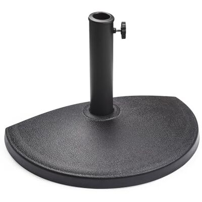 paramondo Pied de Parasol Semi-Circulaire Socle de Parasol résistant aux intempéries Épaisseur de mât 35-50 mm, Adaptateur Inclus, Pied de Balcon 9 kg, Noir - Publicité paramondo Pied de Parasol Semi-Circulaire Socle de Parasol résistant aux intempéries Épaisseur de mât 35-50 mm, Adaptateur Inclus, Pied de Balcon 9 kg, Noir - Publicité