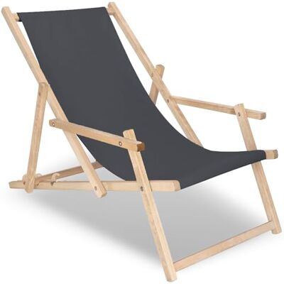 SPRINGOS Chaise Longue en Bois de hêtre Chaise Longue de Jardin avec accoudoirs Chaise Longue de Plage - Publicité SPRINGOS Chaise Longue en Bois de hêtre Chaise Longue de Jardin avec accoudoirs Chaise Longue de Plage - Publicité