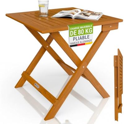 Juskys ® Table d'appoint extérieur Zadar S Meuble Compact & Pliable en Acacia traité, Durable, 46x46x46 cm, idéal Espace Balcon et terrasse - Publicité Juskys ® Table d'appoint extérieur Zadar S Meuble Compact & Pliable en Acacia traité, Durable, 46x46x46 cm, idéal Espace Balcon et terrasse - Publicité