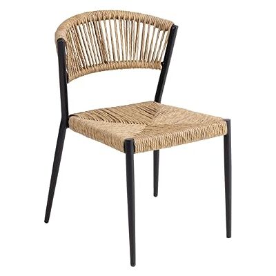 Metro Chaise de Terrasse Lario, Rotin PE/Aluminium, 53 x 60 x 78 cm, Résistant aux intempéries, Empilable, Beige/Noire - Publicité Metro Chaise de Terrasse Lario, Rotin PE/Aluminium, 53 x 60 x 78 cm, Résistant aux intempéries, Empilable, Beige/Noire - Publicité