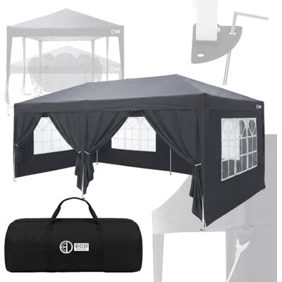 ECD Germany Tonnelle de Jardin Pliante 3x6 m Imperméable, Barnum Pliant Pop up avec 6 Parois Amovibles, Protection UV 50+, Sac de Transport, Tente de Réception Gazebo pour Patio Camping, Anthracite - Publicité ECD Germany Tonnelle de Jardin Pliante 3x6 m Imperméable, Barnum Pliant Pop up avec 6 Parois Amovibles, Protection UV 50+, Sac de Transport, Tente de Réception Gazebo pour Patio Camping, Anthracite - Publicité