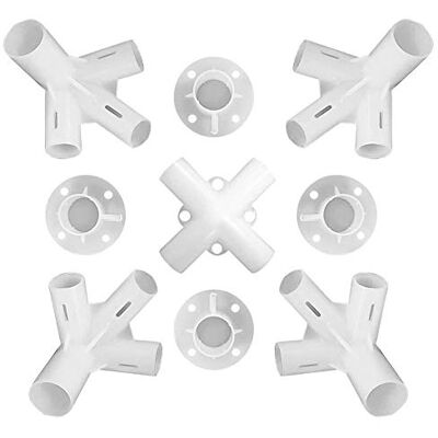Unique Lot de 9 raccords de rechange en PVC pour tonnelle de 3 x 3 m 25/19 mm - Publicité Unique Lot de 9 raccords de rechange en PVC pour tonnelle de 3 x 3 m 25/19 mm - Publicité