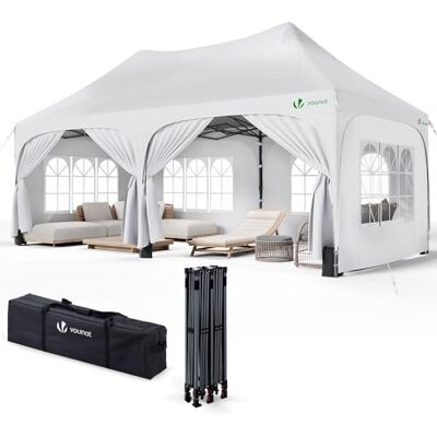 VOUNOT Pérgola Pliable 3x6m avec 6 Murs Latéraux - Tente d'extérieur - Publicité VOUNOT Pérgola Pliable 3x6m avec 6 Murs Latéraux - Tente d'extérieur - Publicité