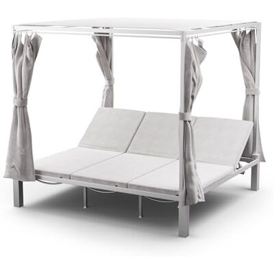 blumfeldt Eremitage Transat Jardin Extérieur – Transat pour 3, Dossiers Réglables, Rideaux de Protection Solaire, Cadre en Acier Revêtu de Poudre, Confort Coussins, Détente Piscine & Terrasse - Publicité blumfeldt Eremitage Transat Jardin Extérieur – Transat pour 3, Dossiers Réglables, Rideaux de Protection Solaire, Cadre en Acier Revêtu de Poudre, Confort Coussins, Détente Piscine & Terrasse - Publicité
