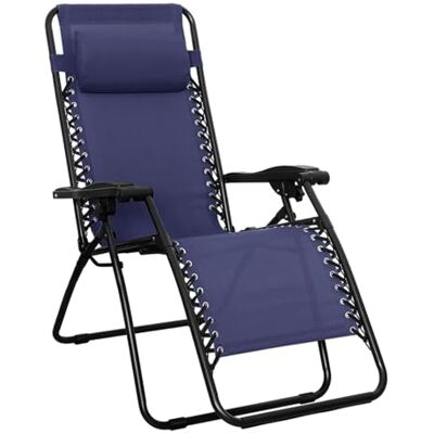 Basics - LF60040 - Bleu - Pliable - Chaise de camping - Publicité Basics - LF60040 - Bleu - Pliable - Chaise de camping - Publicité