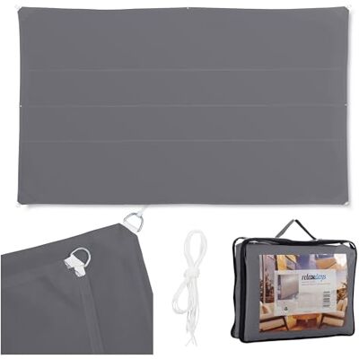 Relaxdays Voile d’ombrage Rectangle 4x6 m diffuseur Ombre Protection Soleil Balcon Jardin UV terrasse imperméable, Gris, 4 x 6 m - Publicité Relaxdays Voile d’ombrage Rectangle 4x6 m diffuseur Ombre Protection Soleil Balcon Jardin UV terrasse imperméable, Gris, 4 x 6 m - Publicité