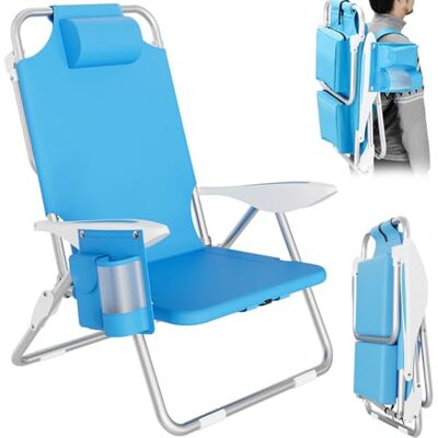 Chaise de plage pliante portable BAKAJI avec sac - 2,7kg - Publicité Chaise de plage pliante portable BAKAJI avec sac - 2,7kg - Publicité