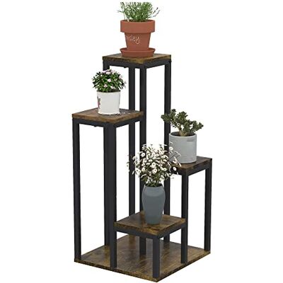 Outsunny Support pour plantes étagère à fleurs 4 étagères différentes hauteurs structure acier 40 x 40 x 81 cm noir - Publicité Outsunny Support pour plantes étagère à fleurs 4 étagères différentes hauteurs structure acier 40 x 40 x 81 cm noir - Publicité