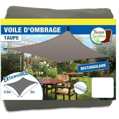 TERRE JARDIN Voile d'ombrage rectangulaire Extensible imperméable Anti-UV Voile d'ombrage rectangulaire extensible coloris Marron toile 200 g/m² imperméable anti-UV livrée avec corde nylon - Publicité TERRE JARDIN Voile d'ombrage rectangulaire Extensible imperméable Anti-UV Voile d'ombrage rectangulaire extensible coloris Marron toile 200 g/m² imperméable anti-UV livrée avec corde nylon - Publicité