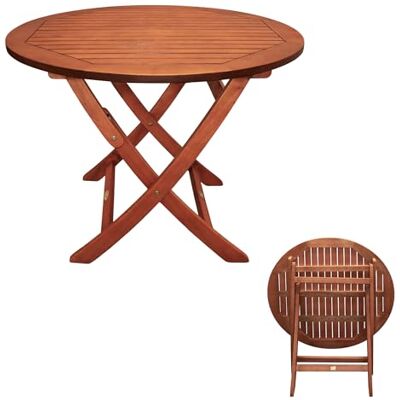 Spetebo Table de jardin ronde XXL en eucalyptus 90 x 73 cm - Publicité Spetebo Table de jardin ronde XXL en eucalyptus 90 x 73 cm - Publicité