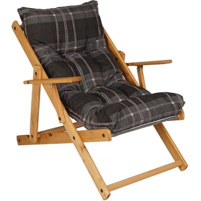 LIBEROSHOPPING - Chaise pliante en bois 3 positions - Gris - Publicité LIBEROSHOPPING - Chaise pliante en bois 3 positions - Gris - Publicité