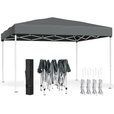 SONGMICS Tonnelle 295 x 295 x 258 cm, Pliable, Protection Solaire, Portable Chapiteau, Résistante aux Petites Pluies, pour Cour, Jardin, Marché, Gris foncé, Collection SHELD GCT102GZ01 - Publicité SONGMICS Tonnelle 295 x 295 x 258 cm, Pliable, Protection Solaire, Portable Chapiteau, Résistante aux Petites Pluies, pour Cour, Jardin, Marché, Gris foncé, Collection SHELD GCT102GZ01 - Publicité