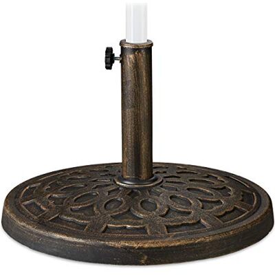 Relaxdays Support à parasol, pour des barres de 38-50 mm, résistant aux intempéries, Ø49,5cm, jardin, aspect fonte, brun - Publicité Relaxdays Support à parasol, pour des barres de 38-50 mm, résistant aux intempéries, Ø49,5cm, jardin, aspect fonte, brun - Publicité