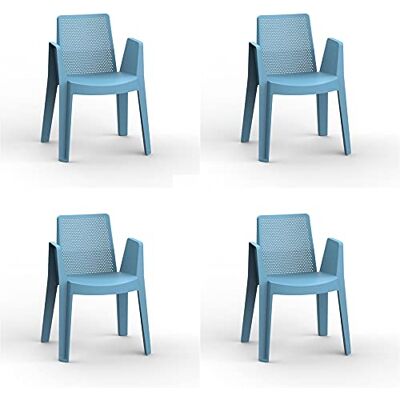 Resol Play Set 4 chaises de Jardin avec accoudoirs, empilable Fauteuil Design Moderne, léger et Durable, Filtre Solaire UV pour Patio, Balcon ou terrasse, Salle à Manger extérieure Bleu Rétro - Publicité Resol Play Set 4 chaises de Jardin avec accoudoirs, empilable Fauteuil Design Moderne, léger et Durable, Filtre Solaire UV pour Patio, Balcon ou terrasse, Salle à Manger extérieure Bleu Rétro - Publicité