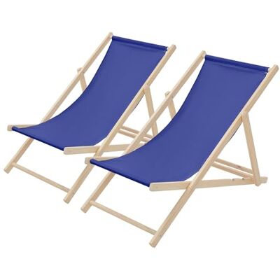 ECD Germany Lot de 2 Chaises Longues Pliantes en Bois Chiliennes, Bleu Foncé, Dossier Réglable, 3 Positions de Couchage, jusqu'à 120kg, Bain de Soleil en Tissu pour la Plage Jardin Terrasse Camping - Publicité ECD Germany Lot de 2 Chaises Longues Pliantes en Bois Chiliennes, Bleu Foncé, Dossier Réglable, 3 Positions de Couchage, jusqu'à 120kg, Bain de Soleil en Tissu pour la Plage Jardin Terrasse Camping - Publicité