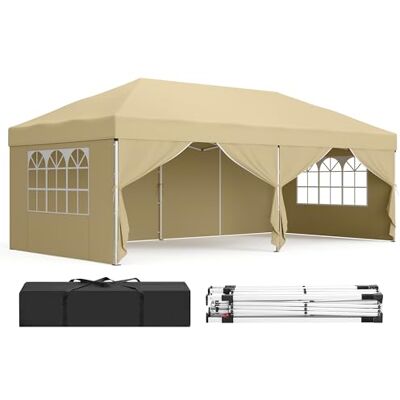 SONGMICS Tonnelle, Chapiteau Pliable, avec Parois Latérales, 3 x 6 m Protection Solaire, Résistante aux Petites Pluies, Portable, Beige, Collection SHELD GCT204LZ01 - Publicité SONGMICS Tonnelle, Chapiteau Pliable, avec Parois Latérales, 3 x 6 m Protection Solaire, Résistante aux Petites Pluies, Portable, Beige, Collection SHELD GCT204LZ01 - Publicité