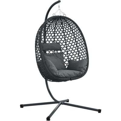 Vidaxl - Chaise Nid d'Oiseau Suspendue Anthracite Polyrattan - Publicité Vidaxl - Chaise Nid d'Oiseau Suspendue Anthracite Polyrattan - Publicité
