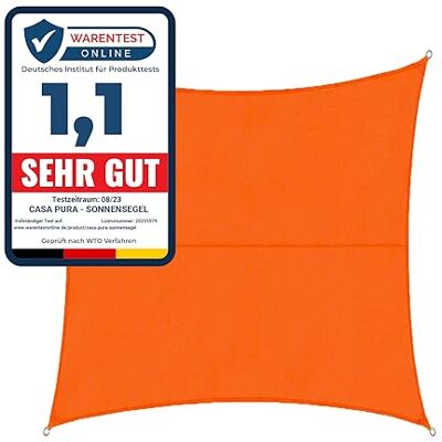 KARAT Voile d'ombrage en Polyester pour Jardin Balcon Voile de Protection Solaire 160 g/m² Respirante & imperméable L’Ombre idéale pour Votre terrasse patios (Hydrofuge 3x3m, Orange) - Publicité KARAT Voile d'ombrage en Polyester pour Jardin Balcon Voile de Protection Solaire 160 g/m² Respirante & imperméable L’Ombre idéale pour Votre terrasse patios (Hydrofuge 3x3m, Orange) - Publicité