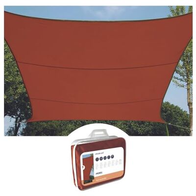 Perel Voile d’ombrage 5 x 5 m, Carree pour Jardin et terrasse, Polyester deperlant 160 g/m2, Protection UV 90%, Toile Respirante avec Anneaux en Acier Inoxydable, Terracotta - Publicité Perel Voile d’ombrage 5 x 5 m, Carree pour Jardin et terrasse, Polyester deperlant 160 g/m2, Protection UV 90%, Toile Respirante avec Anneaux en Acier Inoxydable, Terracotta - Publicité