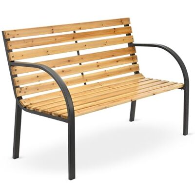 Juskys Banc de Jardin Modena en Bois 2 Places avec accoudoirs et Dossier Banc résistant aux intempéries Banc avec éléments latéraux en Acier- Naturel, 62x120x82cm - Publicité Juskys Banc de Jardin Modena en Bois 2 Places avec accoudoirs et Dossier Banc résistant aux intempéries Banc avec éléments latéraux en Acier- Naturel, 62x120x82cm - Publicité
