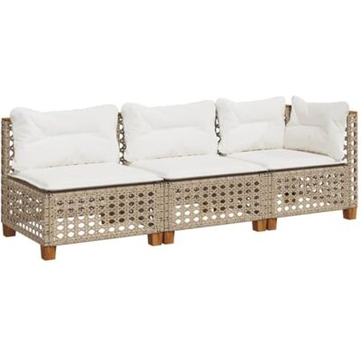 Canapé de jardin 3 places Beige - Mobilier d'extérieur - Publicité Canapé de jardin 3 places Beige - Mobilier d'extérieur - Publicité
