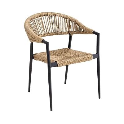 Metro Fauteuil de terrasse Lario, Rotin PE/Aluminium, 57 x 64 x 79 cm, Résistant aux intempéries, avec Accoudoirs, Beige/Noir - Publicité Metro Fauteuil de terrasse Lario, Rotin PE/Aluminium, 57 x 64 x 79 cm, Résistant aux intempéries, avec Accoudoirs, Beige/Noir - Publicité