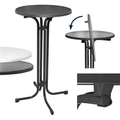 Beautissu Table Bistrot Haute Pliante Outdoor Pied réglable en Hauteur Ø60cm gris ronde stable résistante aux intempéries rayures montage facile support prémonté bar anti-rayures jardin Bellini - Publicité Beautissu Table Bistrot Haute Pliante Outdoor Pied réglable en Hauteur Ø60cm gris ronde stable résistante aux intempéries rayures montage facile support prémonté bar anti-rayures jardin Bellini - Publicité