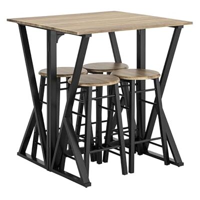 SoBuy ® OGT24-N Set de 1 Table + 4 Chaises Ensemble Table de Bar bistrot + 4 tabourets Table Mange-Debout Table Haute Cuisine Table à Manger Table de Balcon avec Repose-Pieds Table Pliante - Publicité SoBuy ® OGT24-N Set de 1 Table + 4 Chaises Ensemble Table de Bar bistrot + 4 tabourets Table Mange-Debout Table Haute Cuisine Table à Manger Table de Balcon avec Repose-Pieds Table Pliante - Publicité