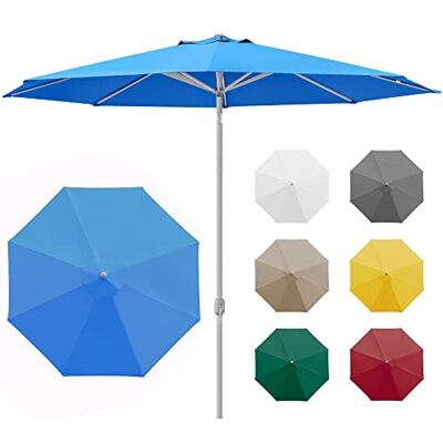 paramondo Interpara Parasol Pour Jardin Balcon Et Terrasse, Pliable, Avec Manivelle, 3,5m Rond/Bleu/Armature (Argent) - Publicité paramondo Interpara Parasol Pour Jardin Balcon Et Terrasse, Pliable, Avec Manivelle, 3,5m Rond/Bleu/Armature (Argent) - Publicité