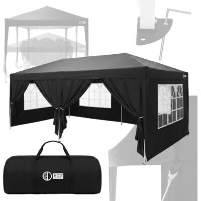 ECD Germany Tonnelle de Jardin Pliante 3x6 m Imperméable, Barnum Pliant Pop up avec 6 Parois Amovibles, Protection UV 50+, Sac de Transport, Tente de Réception Pavillon Gazebo pour Patio Camping, Noir - Publicité ECD Germany Tonnelle de Jardin Pliante 3x6 m Imperméable, Barnum Pliant Pop up avec 6 Parois Amovibles, Protection UV 50+, Sac de Transport, Tente de Réception Pavillon Gazebo pour Patio Camping, Noir - Publicité