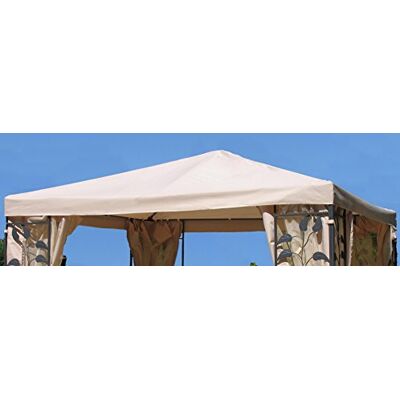Spetebo Toit de tonnelle imperméable de rechange Différents types et couleurs 3 x 3 m wasserdicht (PVC) beige - Publicité Spetebo Toit de tonnelle imperméable de rechange Différents types et couleurs 3 x 3 m wasserdicht (PVC) beige - Publicité