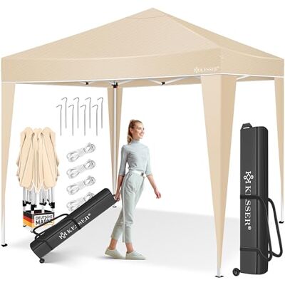 KESSER ® Pavillon Pliable 3x3m Pop-Up Réglable en Hauteur Stable Etanche Résistant à l'hiver Protection UV 50+ y Compris Sac avec roulettes & ancrage au Sol Beige - Publicité KESSER ® Pavillon Pliable 3x3m Pop-Up Réglable en Hauteur Stable Etanche Résistant à l'hiver Protection UV 50+ y Compris Sac avec roulettes & ancrage au Sol Beige - Publicité