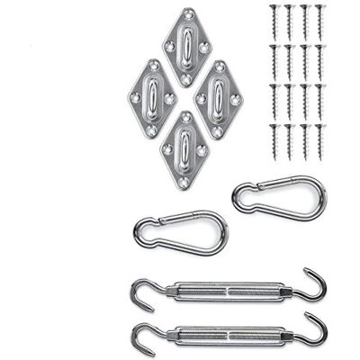 LUMALAND - Sonnensegel Befestigungsset - acier inoxydable 304 - Extérieur - Mounting kit - Publicité LUMALAND - Sonnensegel Befestigungsset - acier inoxydable 304 - Extérieur - Mounting kit - Publicité