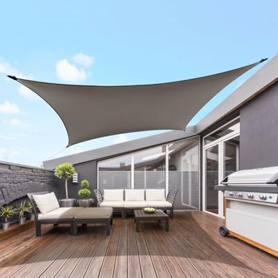TERRE JARDIN Voile d'ombrage rectangulaire Extensible imperméable Anti-UV Voile d'ombrage rectangulaire extensible gris, toile 200 g/m² 82% chinlon 18% élasthanne, imperméable, 2,5 x 3 m - Publicité TERRE JARDIN Voile d'ombrage rectangulaire Extensible imperméable Anti-UV Voile d'ombrage rectangulaire extensible gris, toile 200 g/m² 82% chinlon 18% élasthanne, imperméable, 2,5 x 3 m - Publicité