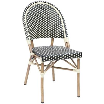 Metro Chaise de terrasse Flore, Aluminium/rotin PE, 47 x 60 x 89 cm, empilable, Noir/Beige - Publicité Metro Chaise de terrasse Flore, Aluminium/rotin PE, 47 x 60 x 89 cm, empilable, Noir/Beige - Publicité