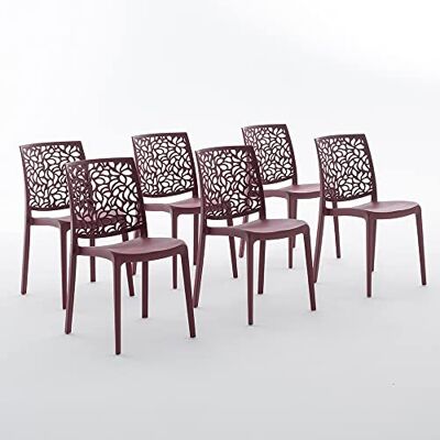 Ensemble de 6 Chaises Empilables Anna - Intérieur/Extérieur - Publicité Ensemble de 6 Chaises Empilables Anna - Intérieur/Extérieur - Publicité