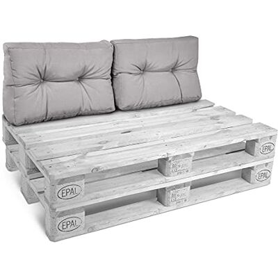 Beautissu Set de 2 Coussins Dossier Euro Palette ECO Lounge pour canapé - Publicité Beautissu Set de 2 Coussins Dossier Euro Palette ECO Lounge pour canapé - Publicité