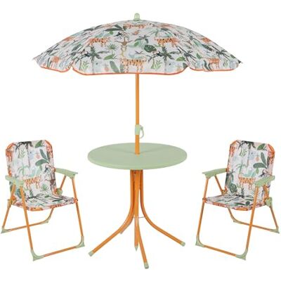 Relaxdays Salon de Jardin pour Enfant, Table, chaises, Parasol, Design Original, 126x100x100 cm, Color varié - Publicité Relaxdays Salon de Jardin pour Enfant, Table, chaises, Parasol, Design Original, 126x100x100 cm, Color varié - Publicité