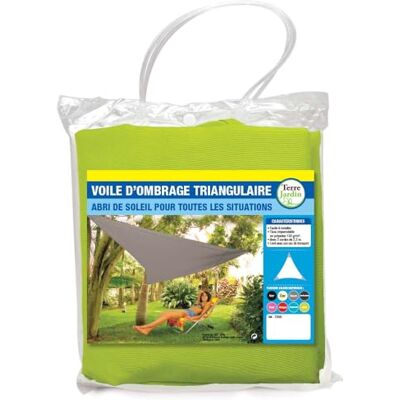 TERRE JARDIN Voile d'Ombrage Triangulaire Imperméable Anti-UV Toile Ombrage Extérieur pour Terrasse, Jardin, Pergola et Balcon Ombrière Résistante avec Cordes 5 mètres Anis - Publicité TERRE JARDIN Voile d'Ombrage Triangulaire Imperméable Anti-UV Toile Ombrage Extérieur pour Terrasse, Jardin, Pergola et Balcon Ombrière Résistante avec Cordes 5 mètres Anis - Publicité