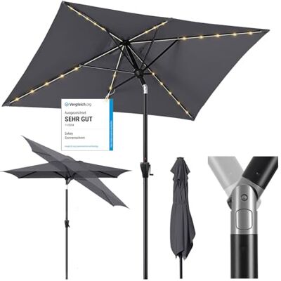 Sekey Parasol Aluminium Solaire avec LED 200x300 cm pour Balcon & Jardin UV50+ Rectangulaire, Panneau Solaire 50W & Système à Manivelle (Certifié GRS Recyclé) - Publicité Sekey Parasol Aluminium Solaire avec LED 200x300 cm pour Balcon & Jardin UV50+ Rectangulaire, Panneau Solaire 50W & Système à Manivelle (Certifié GRS Recyclé) - Publicité