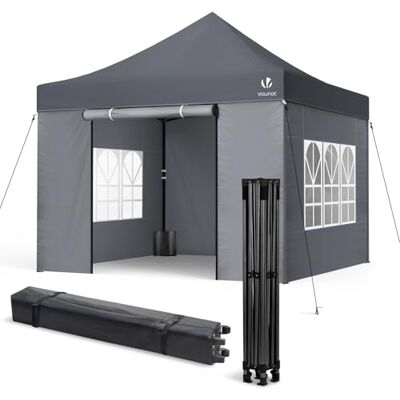 vounot ® Tonnelle de Jardin Renforcée 3 x 3 m Pliante avec 4 Parois Latérales et Fenêtres Barnum Robuste Sac de Transport à roulettes et Sacs de Sable Tente pour Jardin Terrasse Camping Festival Gris - Publicité vounot ® Tonnelle de Jardin Renforcée 3 x 3 m Pliante avec 4 Parois Latérales et Fenêtres Barnum Robuste Sac de Transport à roulettes et Sacs de Sable Tente pour Jardin Terrasse Camping Festival Gris - Publicité