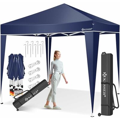 KESSER ® Pavillon Pliable 3x3m Pop-Up Réglable en Hauteur Stable Etanche Résistant à l'hiver Protection UV 50+ y Compris Sac avec roulettes & ancrage au Sol Bleu - Publicité KESSER ® Pavillon Pliable 3x3m Pop-Up Réglable en Hauteur Stable Etanche Résistant à l'hiver Protection UV 50+ y Compris Sac avec roulettes & ancrage au Sol Bleu - Publicité