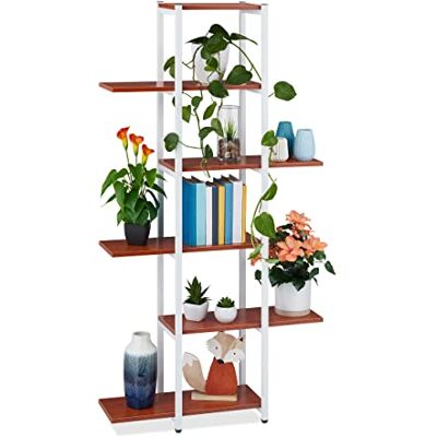 Relaxdays Étagère à plantes, escalier fleurs, 6 niveaux, HLP 150 x 78 x 24 cm, métal, support intérieur, brun rouge - Publicité Relaxdays Étagère à plantes, escalier fleurs, 6 niveaux, HLP 150 x 78 x 24 cm, métal, support intérieur, brun rouge - Publicité