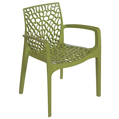 Chaise empilable en polypropylène vert anis - Grand Soleil - Publicité Chaise empilable en polypropylène vert anis - Grand Soleil - Publicité