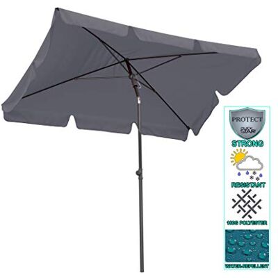 QUICK STAR Parasol de balcon rectangulaire pliable Gris 200 x 125 cm - Publicité QUICK STAR Parasol de balcon rectangulaire pliable Gris 200 x 125 cm - Publicité