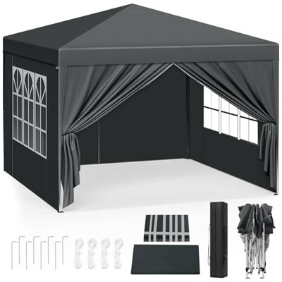 WOLTU Tonnelle Pliable 3x3m Anthracite avec Un Chiffon Sac de Transport - Publicité WOLTU Tonnelle Pliable 3x3m Anthracite avec Un Chiffon Sac de Transport - Publicité