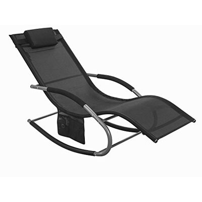 SoBuy Bain de Soleil avec Coussin 150x63x87cm Capacité 150kg Jardin Chaise Longue de Jardin avec Poche Latérale Pratique, Structure Métallique Robuste, Revêtement Respirant, Noir, OGS28-SCH - Publicité SoBuy Bain de Soleil avec Coussin 150x63x87cm Capacité 150kg Jardin Chaise Longue de Jardin avec Poche Latérale Pratique, Structure Métallique Robuste, Revêtement Respirant, Noir, OGS28-SCH - Publicité