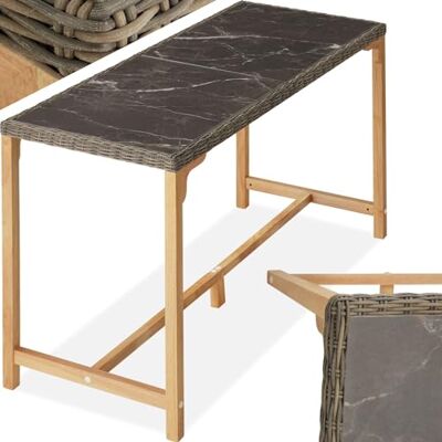 tectake ® Table de Bar Haute Extérieur en Résine Tressée & Grès cérame Fin marbré Résistante aux intempéries pour Salon de Jardin, Structure en Aluminium & Bois Massif, Mobilier de Jardin - Publicité tectake ® Table de Bar Haute Extérieur en Résine Tressée & Grès cérame Fin marbré Résistante aux intempéries pour Salon de Jardin, Structure en Aluminium & Bois Massif, Mobilier de Jardin - Publicité